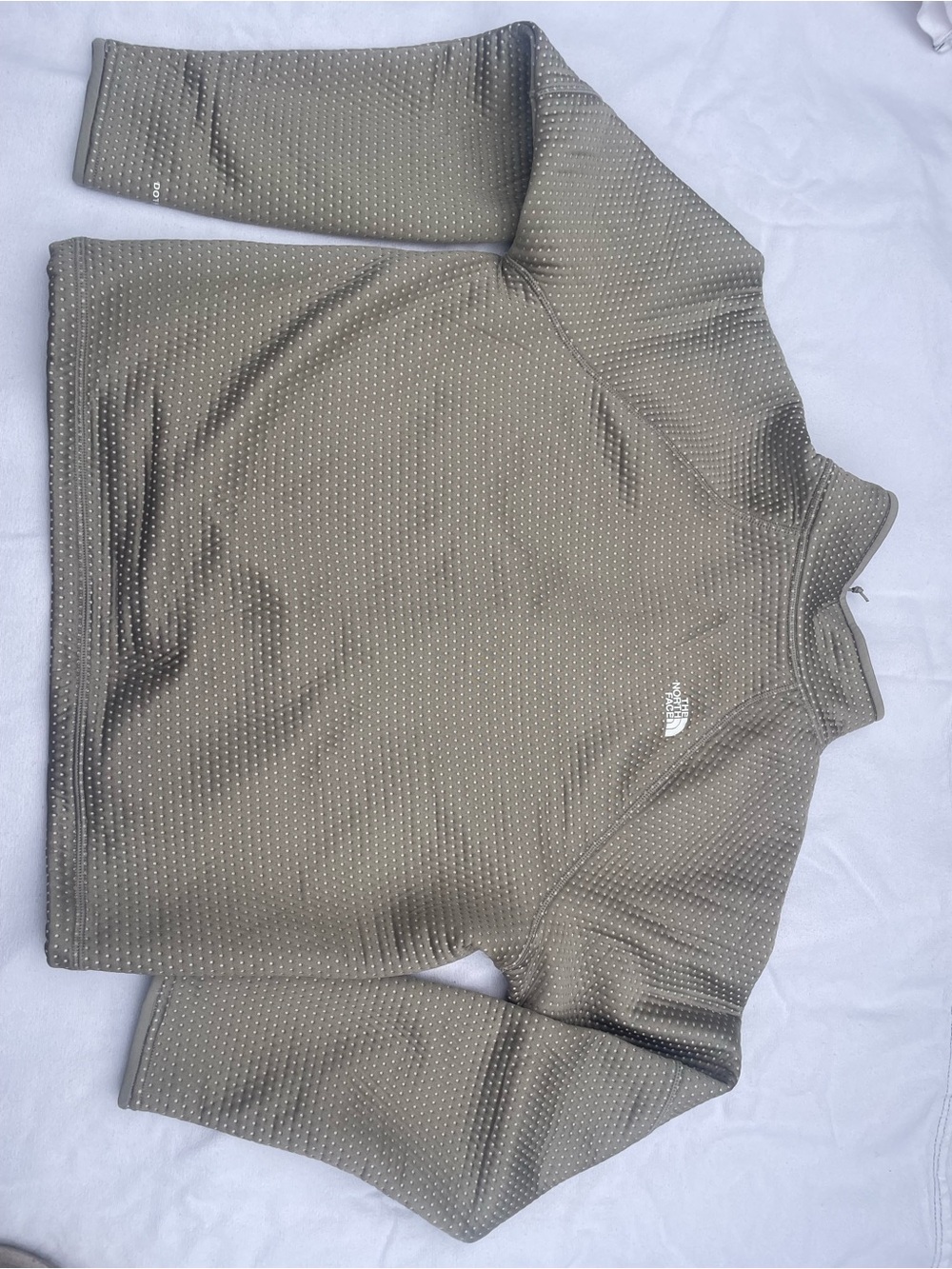 North Face DotKnit Thermal 1/4 Zip Womens Small Clay Gray Snag NF0A88U5 - Picture 2 of 3
